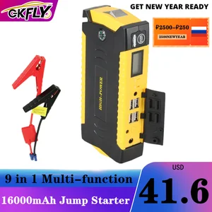 gkfly upgrade car jump starter 12v portable power bank starting device emergency petrol or diesel booster start for auto buster free global shipping