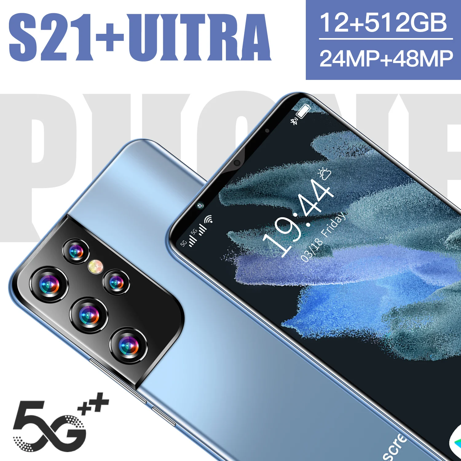 

2021 Global Version Cheap Smart Phone Glaxy S21+Uitra 8+128GB Face Fingerprint ID Dual SIM 6.38 Inch MTK6889 Cellphones Celular