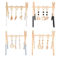 hot sale wooden baby play gym frame with hanging toys foldable newborn baby play activity gym for newborn infant care activity