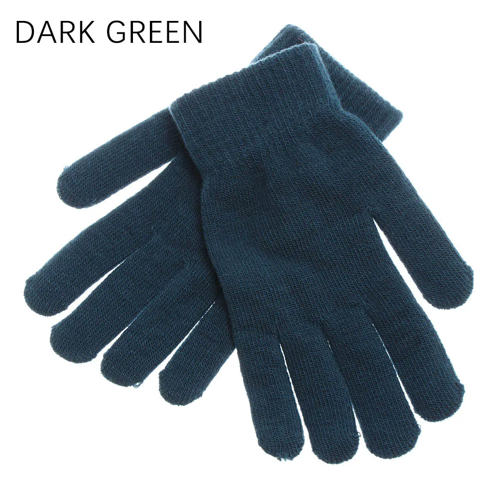 Dark Green Зимние модные перчатки с сенсорным экраном для женщин и девушек, милые шерстяные вязаные рукавицы с рисунком кота для девочек на Рождество - Цвет: Dark Green