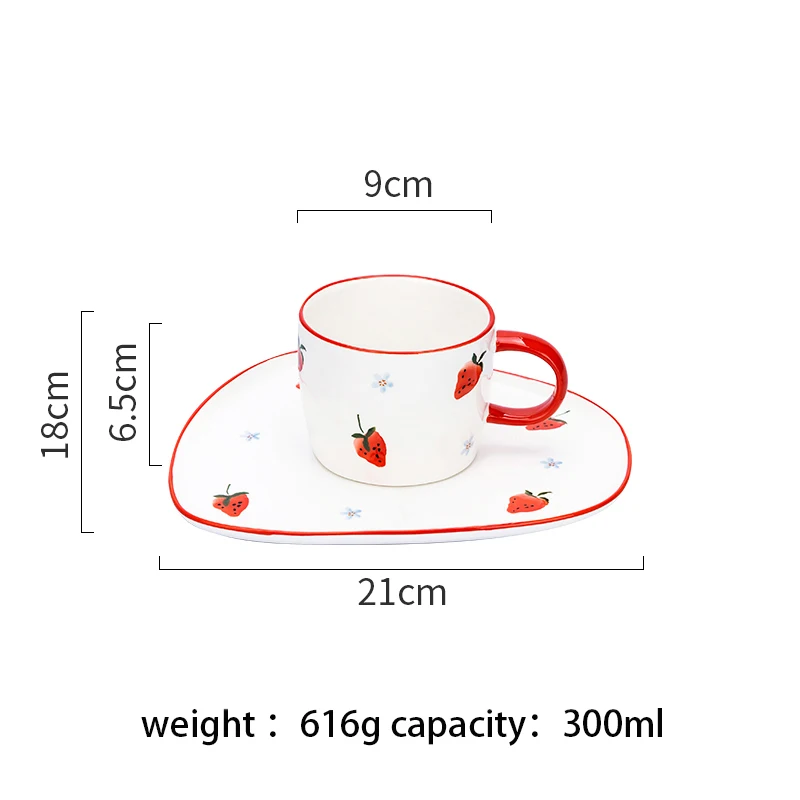 

Japanese Style Handgrip Coffee Mug with Dessert Saucer Breakfast Milk Cup Set Household Teacup Water Kitchen Drinking Utensils