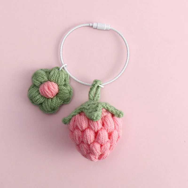 

2021 new cute creative cartoon girl heart keychain strawberry orange flower lion sun bell pendant jewelry gift pendant