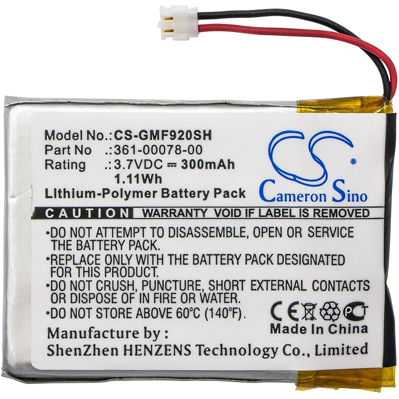 

Cameron Sino 300mAh Battery For Garmin Forerunner 920XT,361-00078-00