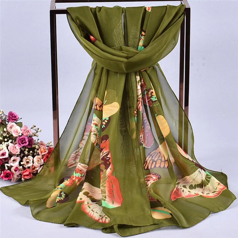 Модные шарфы для женщин летний длинный мягкий шарф с цветочным принтом шаль
