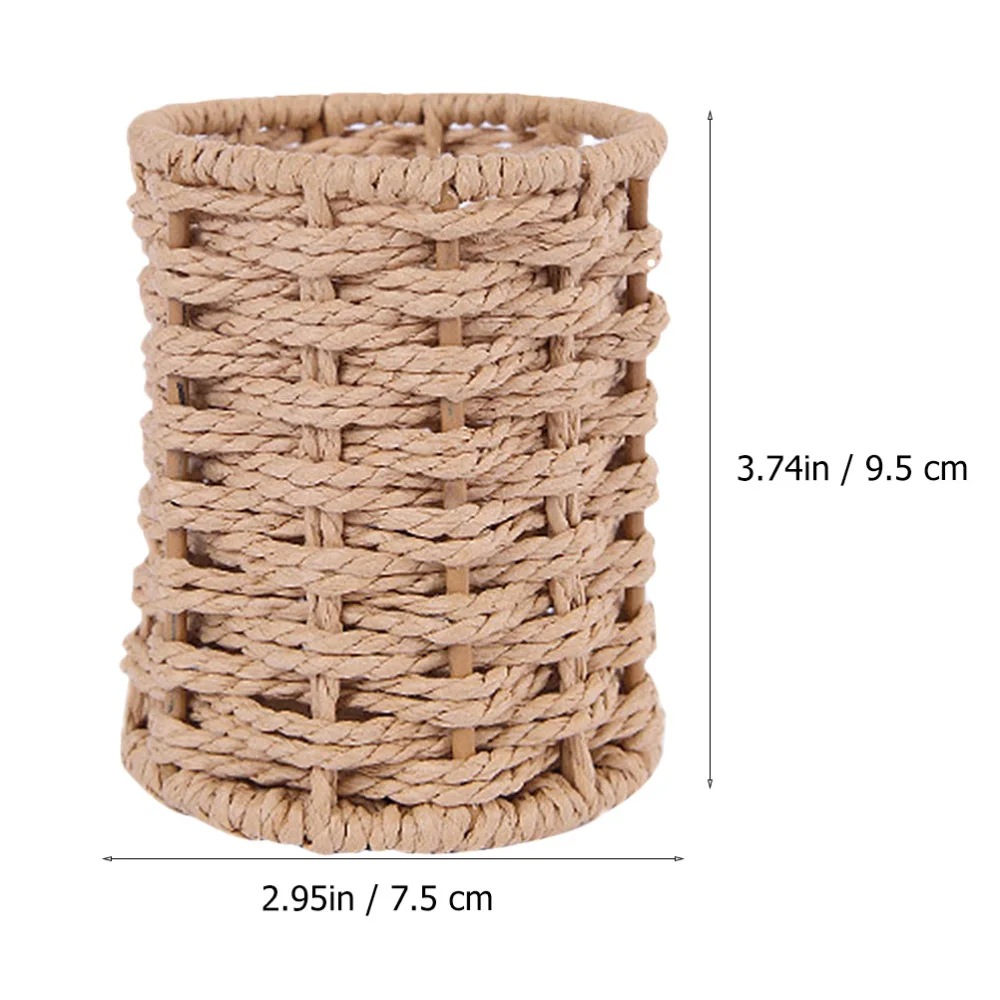 

Desktop Weaved Pen Holder Tabletop Pen Holder Stationery Organizer for Home