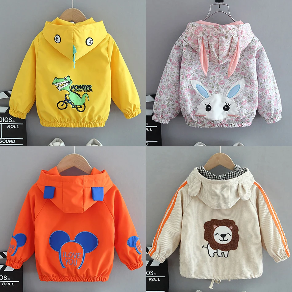 

Куртка для девочек, осенняя ветровка с капюшоном, водонепроницаемая