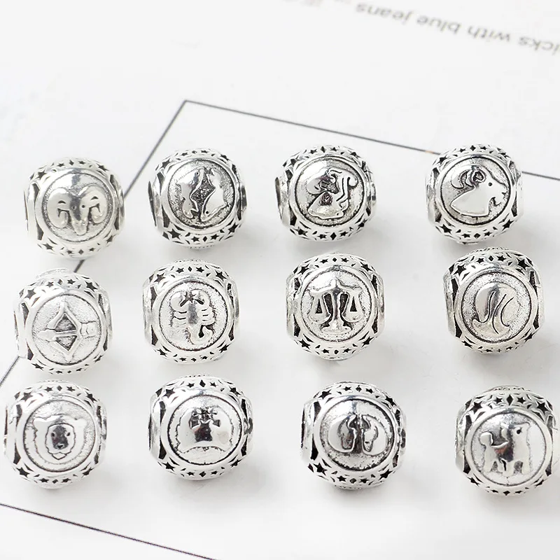 2020 двенадцать 12 созвездий полые круглые бусины с принтом близнецы Для малышей