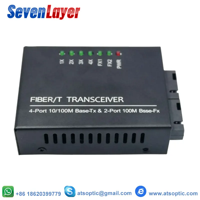 Ethernet волоконный коммутатор 4 RJ45 2 SC оптический медиа конвертер одномодовый порт