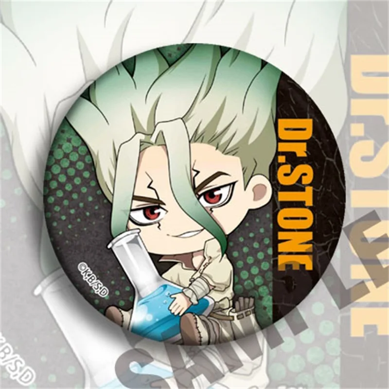 Японский аниме Dr.STONE Ishigami Senku Shishio хром Косплей Вечеринка Bedge мультфильм собирать
