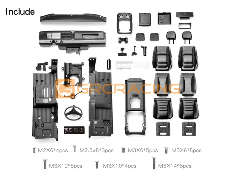 Simulaci&oacute;n de asiento de control central para coche de control remoto, pieza de modificaci&oacute;n G161R, para 1/10 RC TRAXXAS TRX-4 BRONCO interior TRX4-3