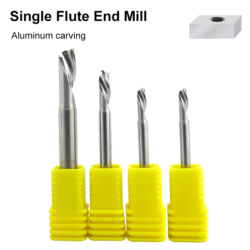 

Single-Edge Milling Cutter 3.175 4 6mm Carbide End Mill CNC 3D Engraving Router Bit , Aluminum-Copper Spiral Cutter
