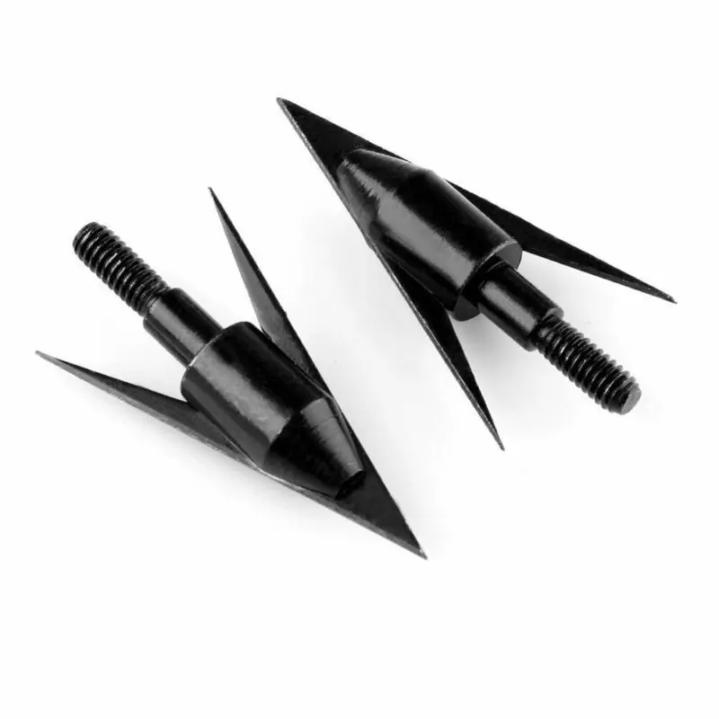 6 шт черный стрельба из лука Broadheads наконечники стрел рыбы точек 150 зерна для охоты