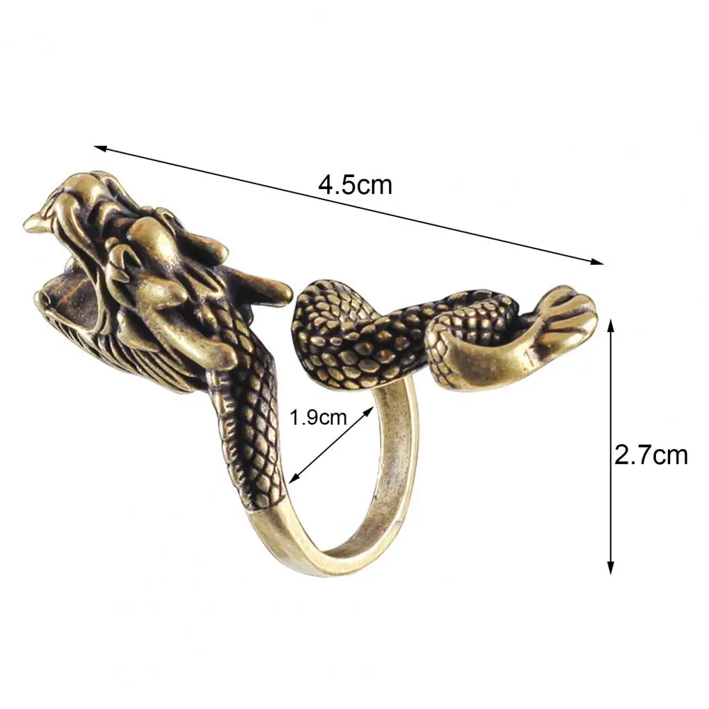 

Ring Universal Adjustable Copper Retro Dragon Holder for Playing Games Decoration Crafts Figurines for Office