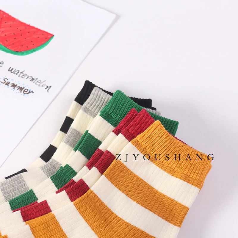 

Fashion Classic Stripe Socks for Women Comfortable Elasticity Girls Short Socks Cotton Nylon Breathable Ankle Female Short Socks