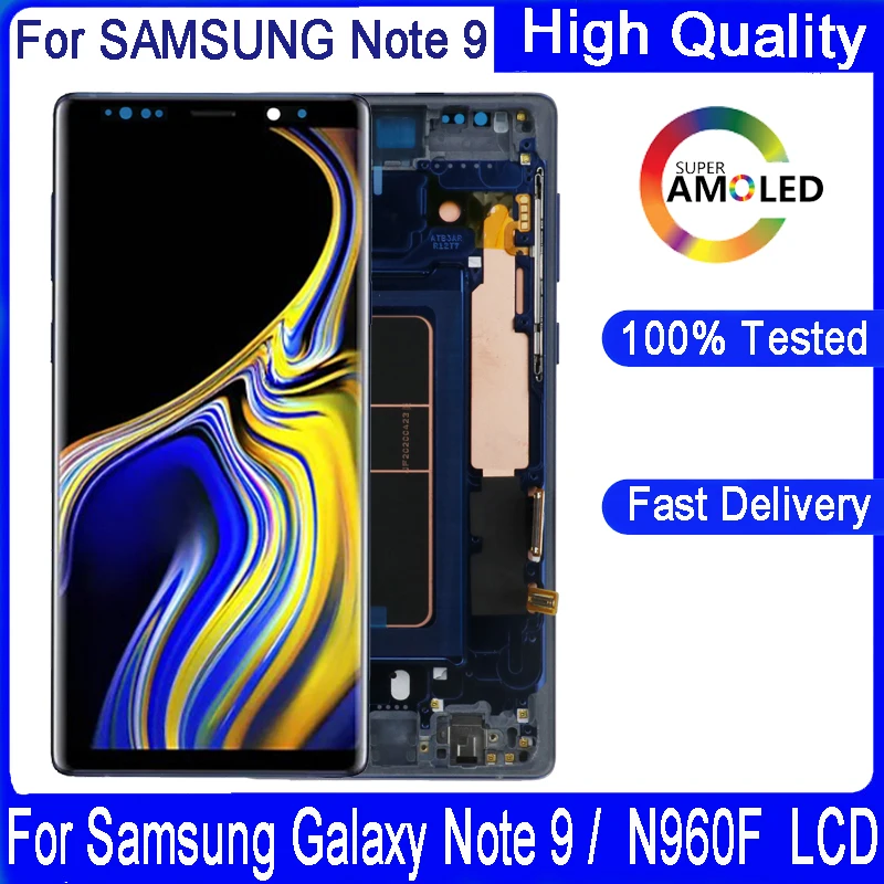 Оригинальный 6 4 &quotЖК дисплей для SAMSUNG Galaxy Note9 N960 N960D N960F ЖК сенсорный экран