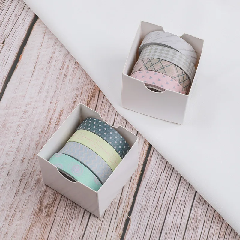 5 шт./упак. в полоску и с рисунками Сетка Набор декоративного скотча Васи