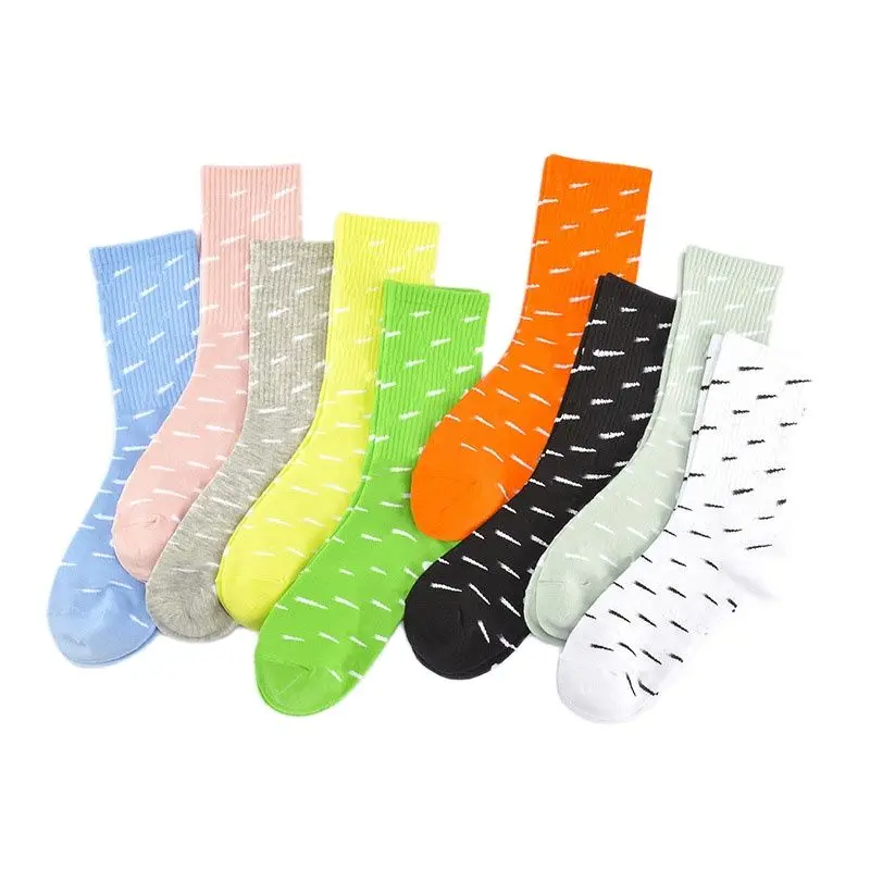 Socks adult autumn and winter cotton color student socks long tube basketball sports breathable socks