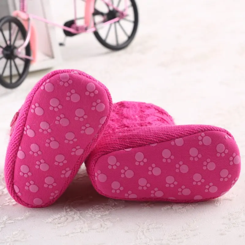 Детская обувь для малышей зимние сапоги мальчиков и девочек вязаная Флисовая