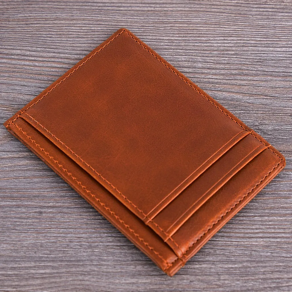 Ультратонкий мужской кошелек маленький портативный из искусственной кожи мини