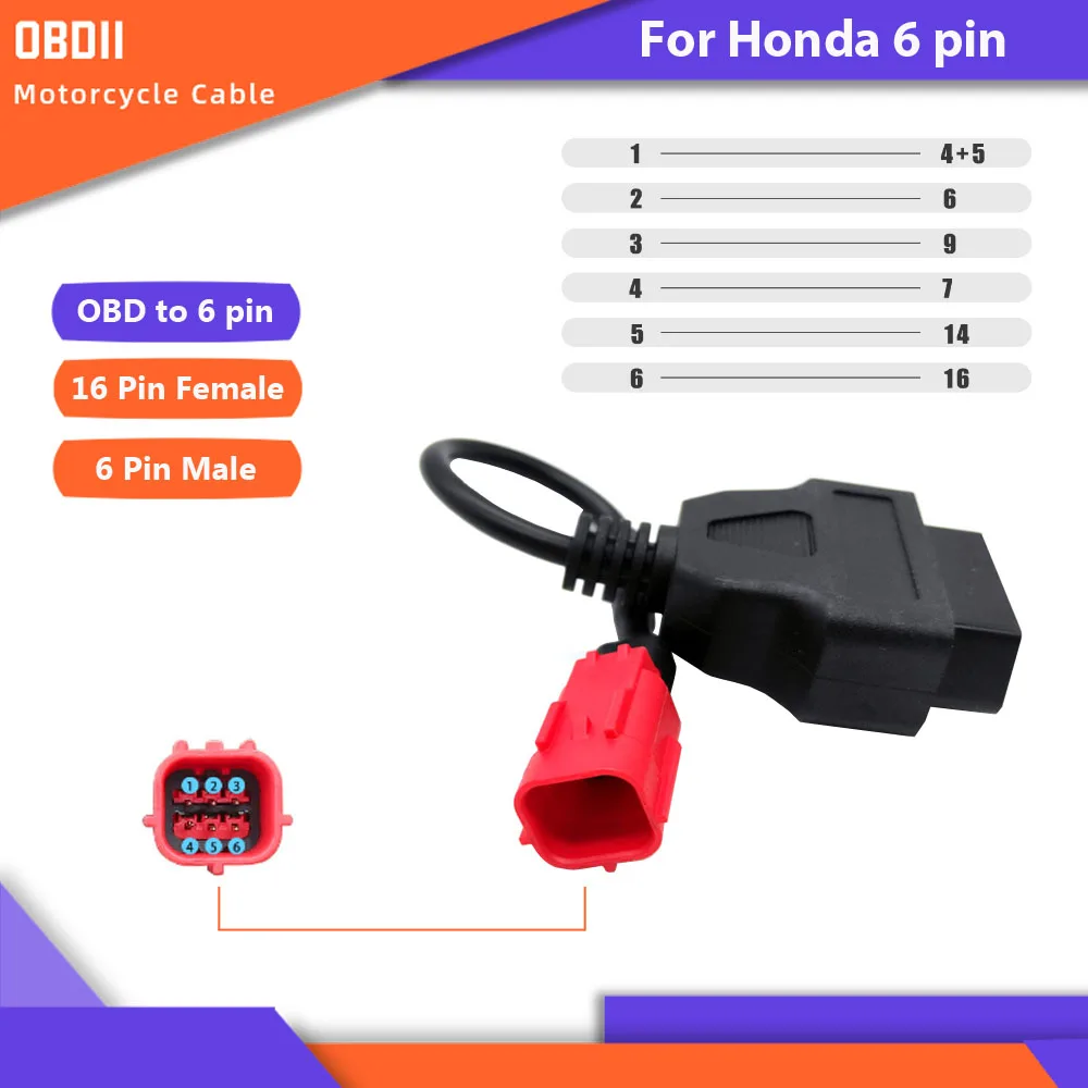 Кабель OBD2 для диагностики мотоцикла Honda 6Pin Suzuki KAWASAKI Ducadi 4Pin Yamaha 3Pin KYMCO |