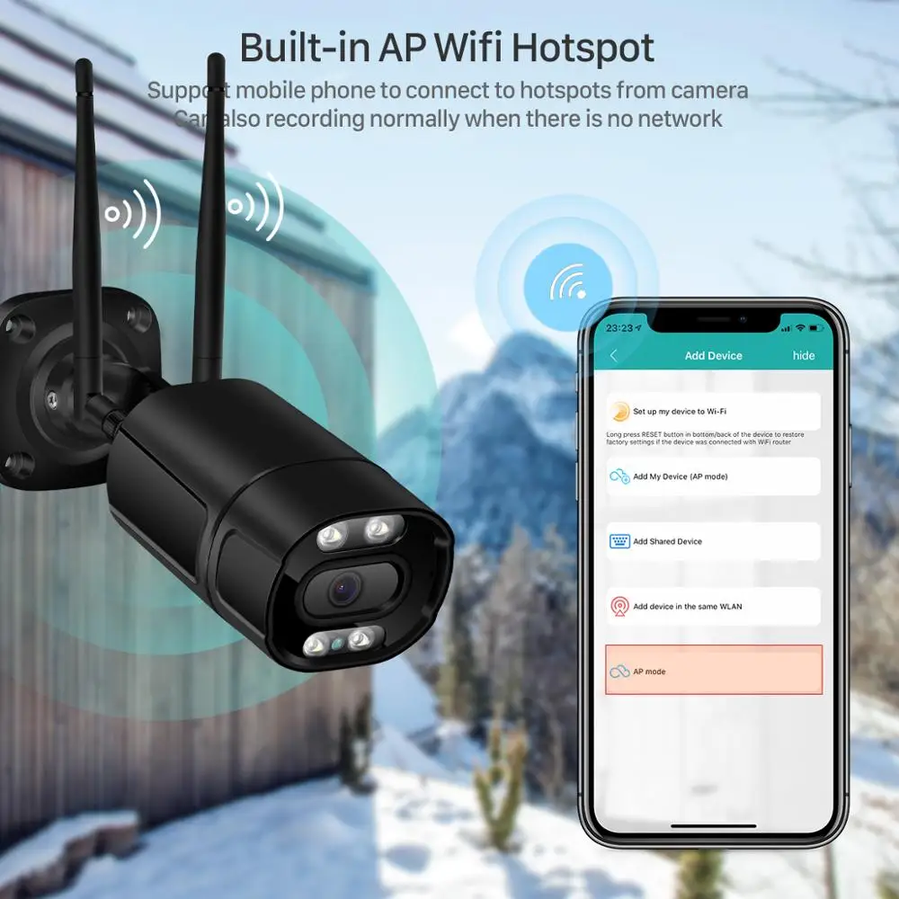 BESDER 5MP Wifi Camera IP Outdoor Ai Human Detect Audio 3MP 2MPHD Color Infrared Night Vision Security CCTV P2P | Безопасность и