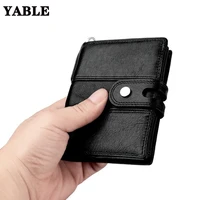mens wallet first layer cowhide anti theft swiping anti rfid multiple card slots leather wallet card holder loose coin purse
