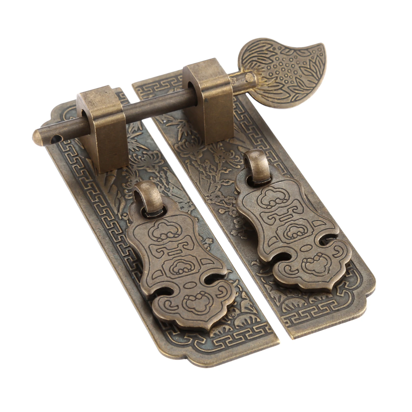 1 Pair Antique Bronze Chinese Furniture Brass Handle Pull Wardrobe Drawer Doorplate Cupboard Closet Cabinet 100*26mm | Обустройство