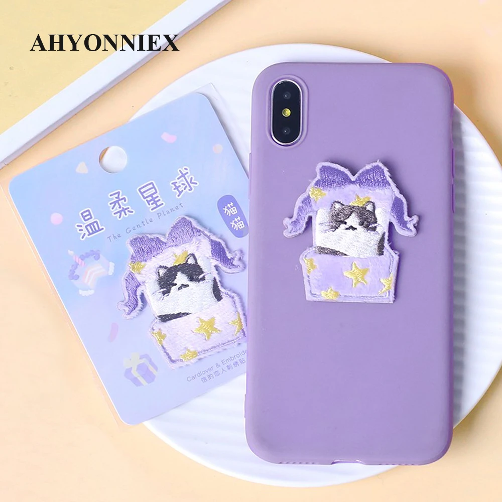 1 шт. вышитые нашивки AHYONNIEX с изображением милого лисьего медведя и кота для