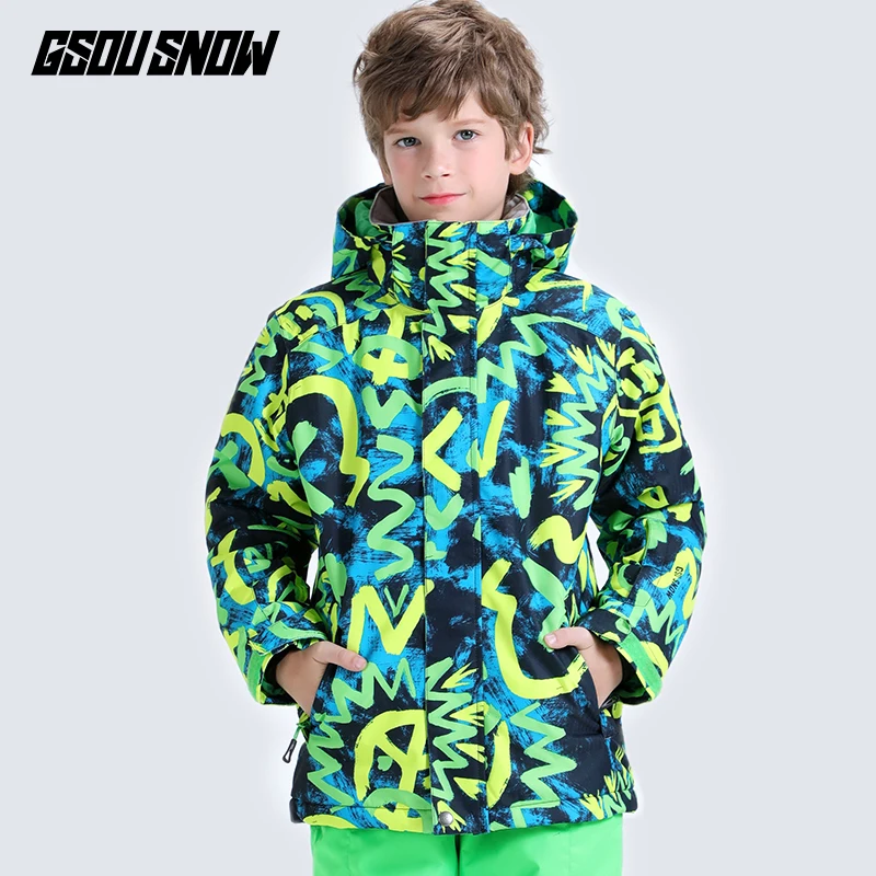 JACKET green GS детский горнолыжный костюм,лыжный костюм для мальчика,kids ski clothes,горнолыжный костюм для мальчика - Цвет: JACKET green
