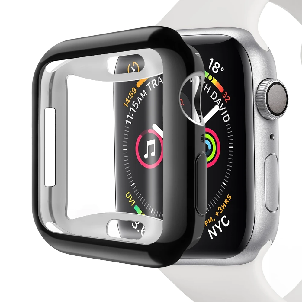 Ультра-мягкий тонкий чехол для Apple Watch TPU 40 мм 44 мм чехол Защитное покрытие часов полосы аксессуары для серии 4