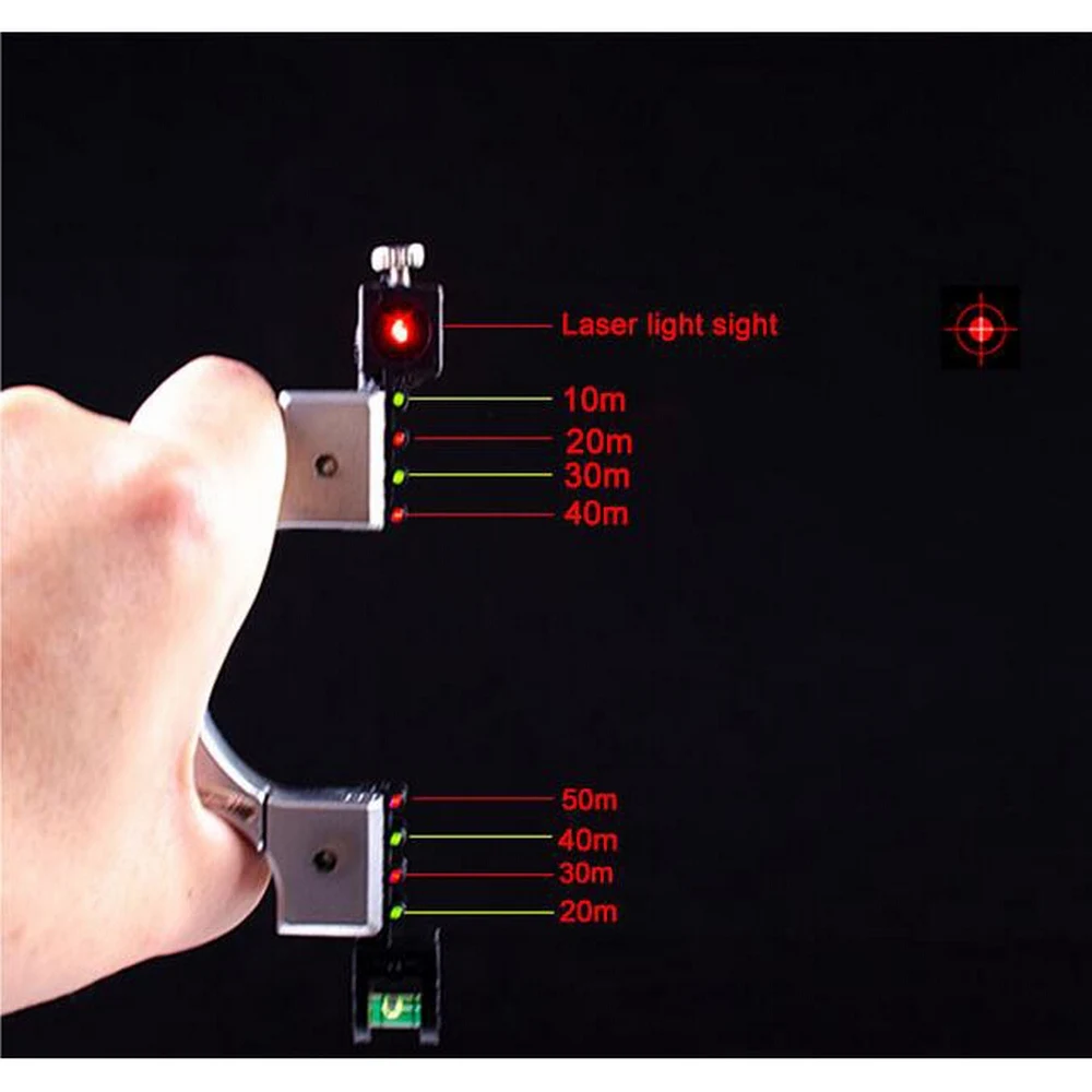 

2020 New Laser Aiming Slingshot High Precision Outdoor Hunting Catapult with Flat Rubber Band Outdoor Game Sling Shot Set
