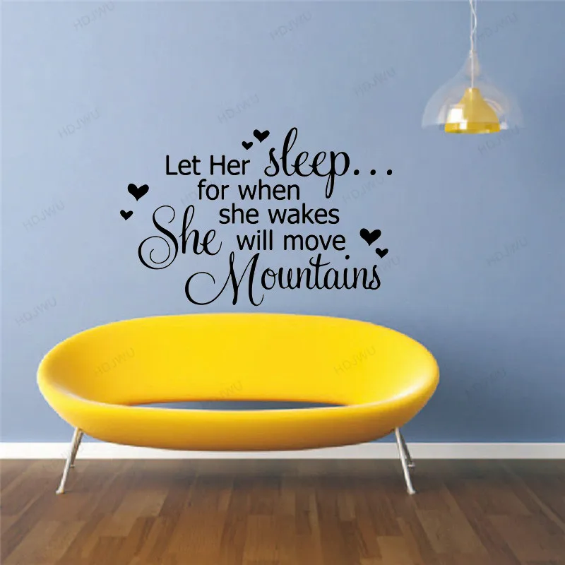 

Quote Let Her Sleep Wall Stickers Home Decorative Wall Sticker For Girl Room Home Decor Murals For Kids Rooms Diy Adesivo WU158
