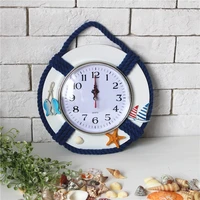 24cm nordic decorative nautical mediterranean style retro sea anchor clock sea sailing wall clock casual home decor