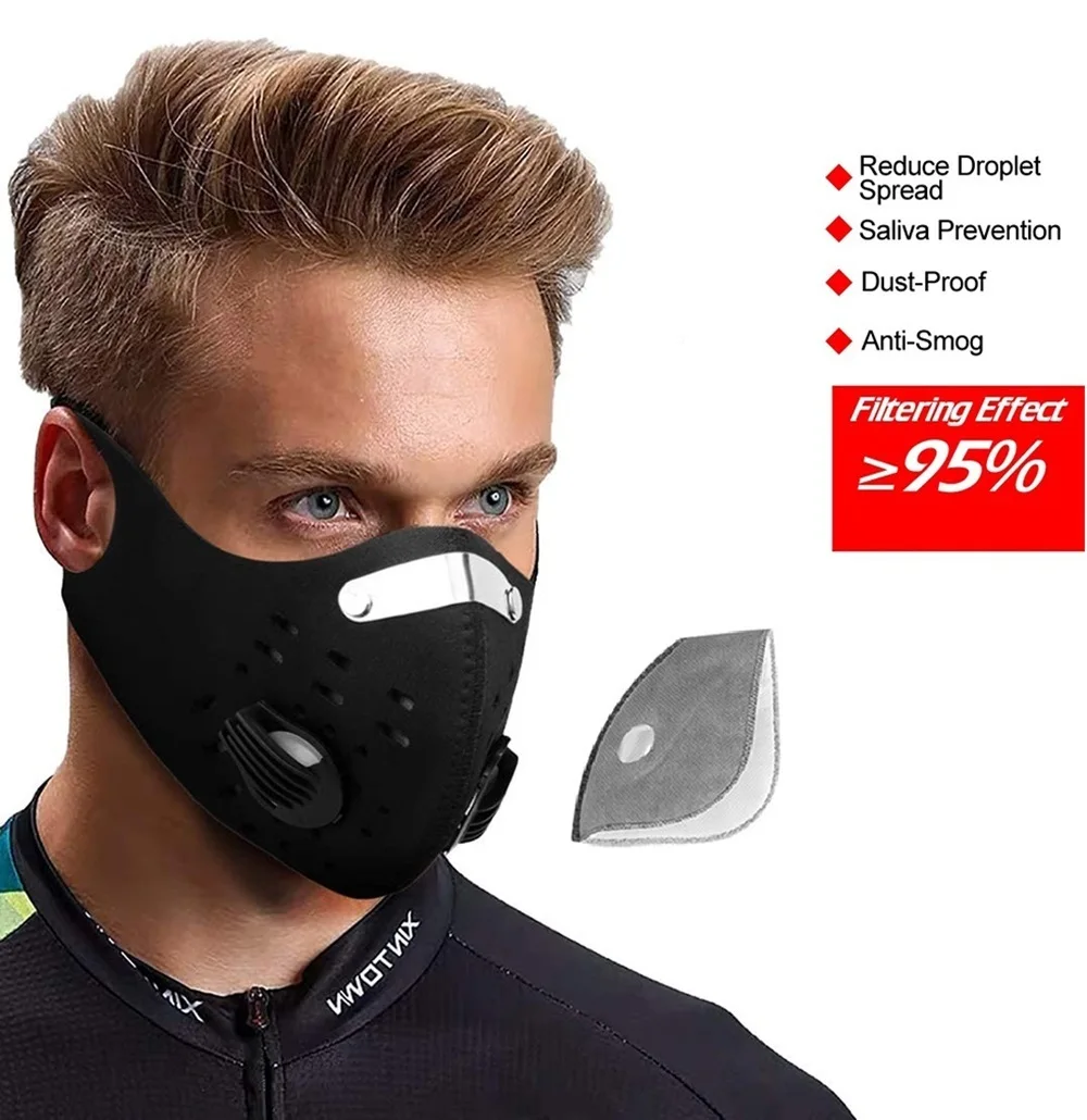 

Cycling Face Mask Anti-Pollution PM2.5 Carbon Filter,Neoprene Unisex Dust Pollution Washable Windproof or Bicycle,Cycling,Sports