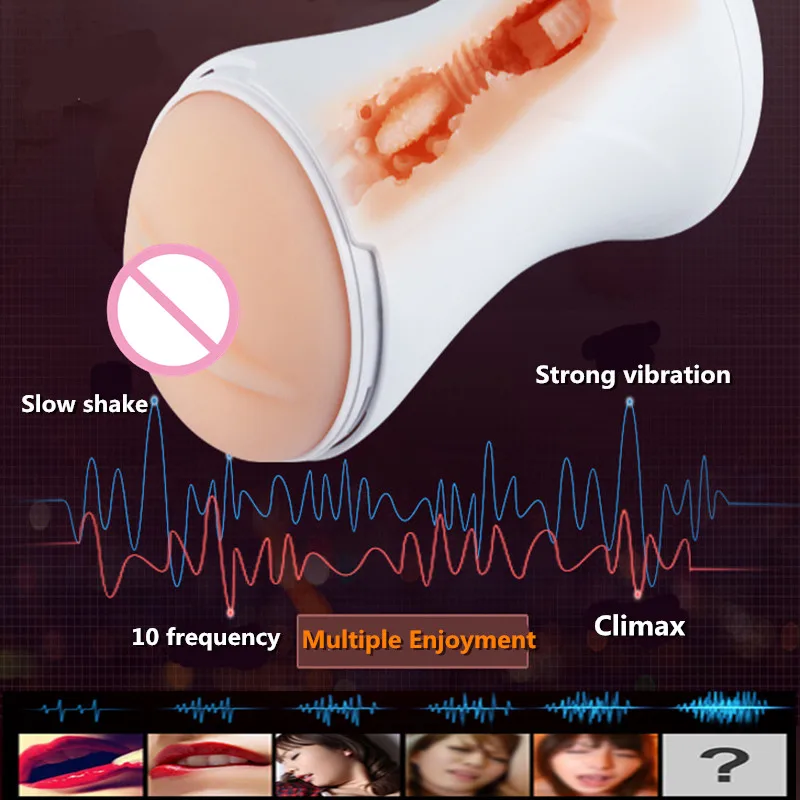 Мужской мастурбатор чашка вакуумное сосание Вибрация секс машина Вагина
