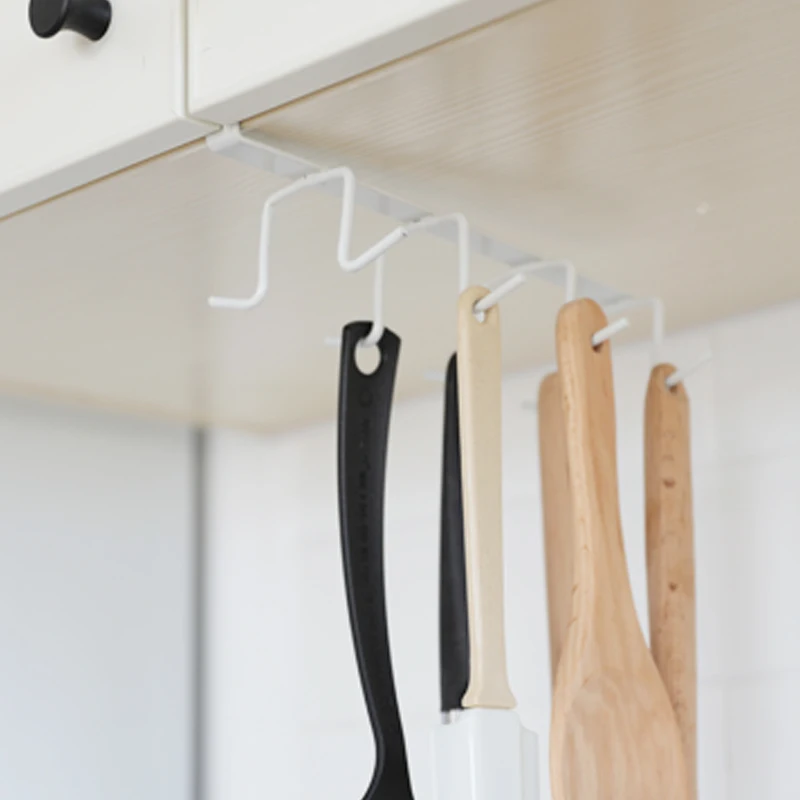 A1 Iron nail rack hook kitchen cabinet partition nail cup holder mounted on the shelf at the bottom of the frame LU50211