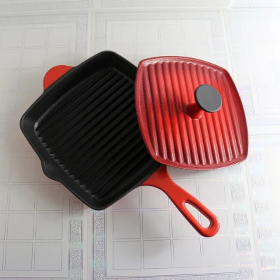 

Чугунная сковорода, необработанная эмалированная посуда для жарки мяса, фарфора, сковорода без покрытия с антипригарным покрытием