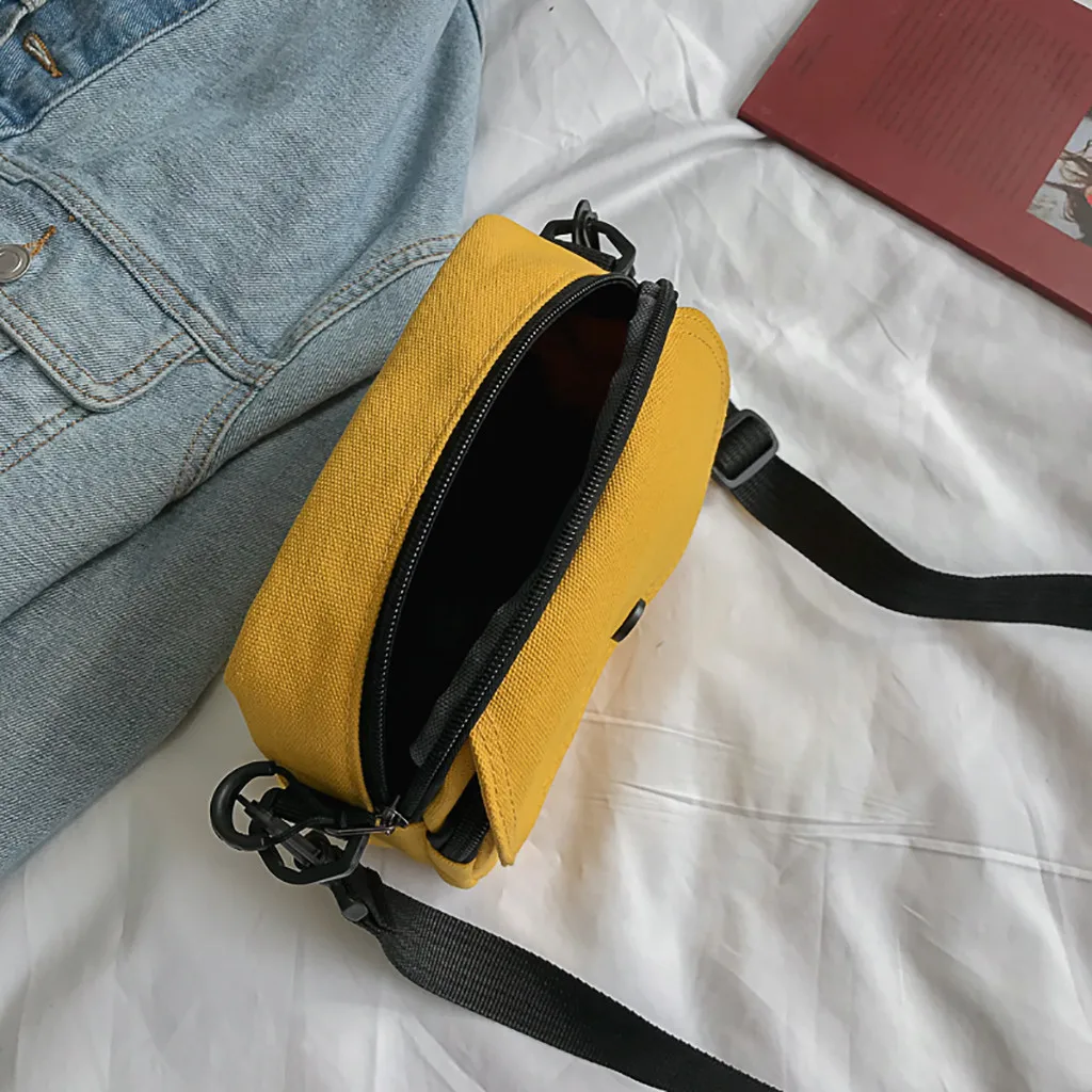 

Women Canvas Messenger Bag Casual Small Shoulder Bag Zipper Phone Purses Crossbody Bags For Teenager Girls Feminina Bolsa #LL