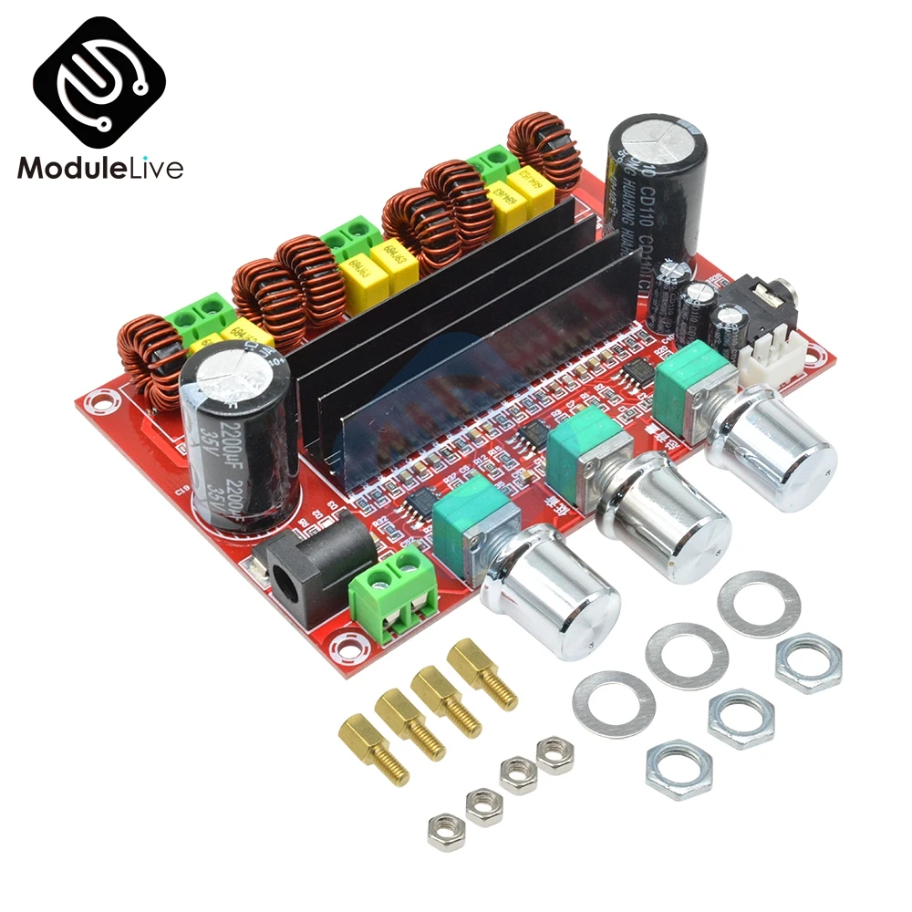 Плата усилителя мощности Top Sound TPA3116D2 50 Вт * 2 + 100 1 каналов (левый/правый/сабвуфер)