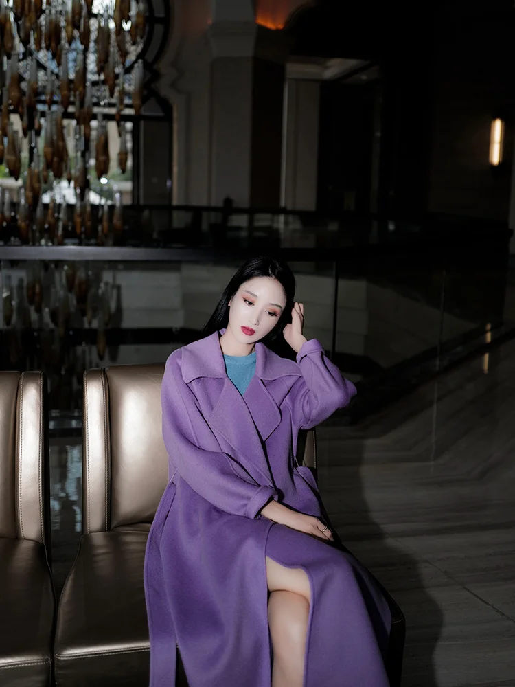 

Rosewang мечтательное и благородное двустороннее кашемировое пальто женское среднее и длинное шерстяное пальто ручной работы осень и зима 2021