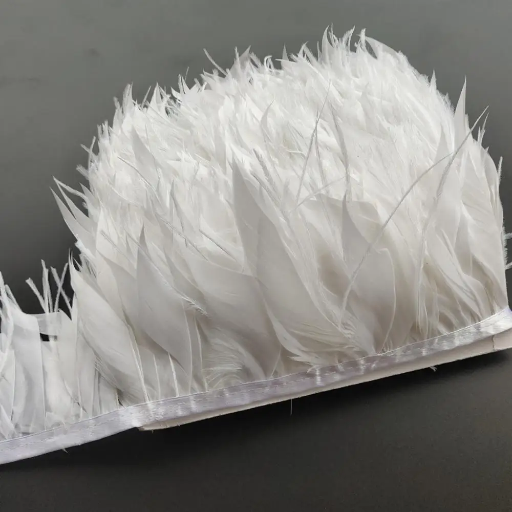 Новинка 1 ярд белая лента из натурального индейки и страусиного пера 10 15 см/4 6