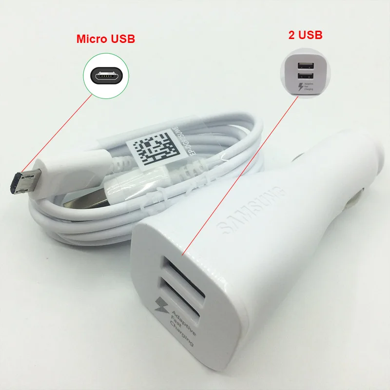 Samsung Galaxy S7 S6 Edge fast Car charger 1.2m micro usb cable for SAMSUNG Note 4 5 a3 a5 a7 2016 J3 J5 J7 For XIAOMI | Мобильные