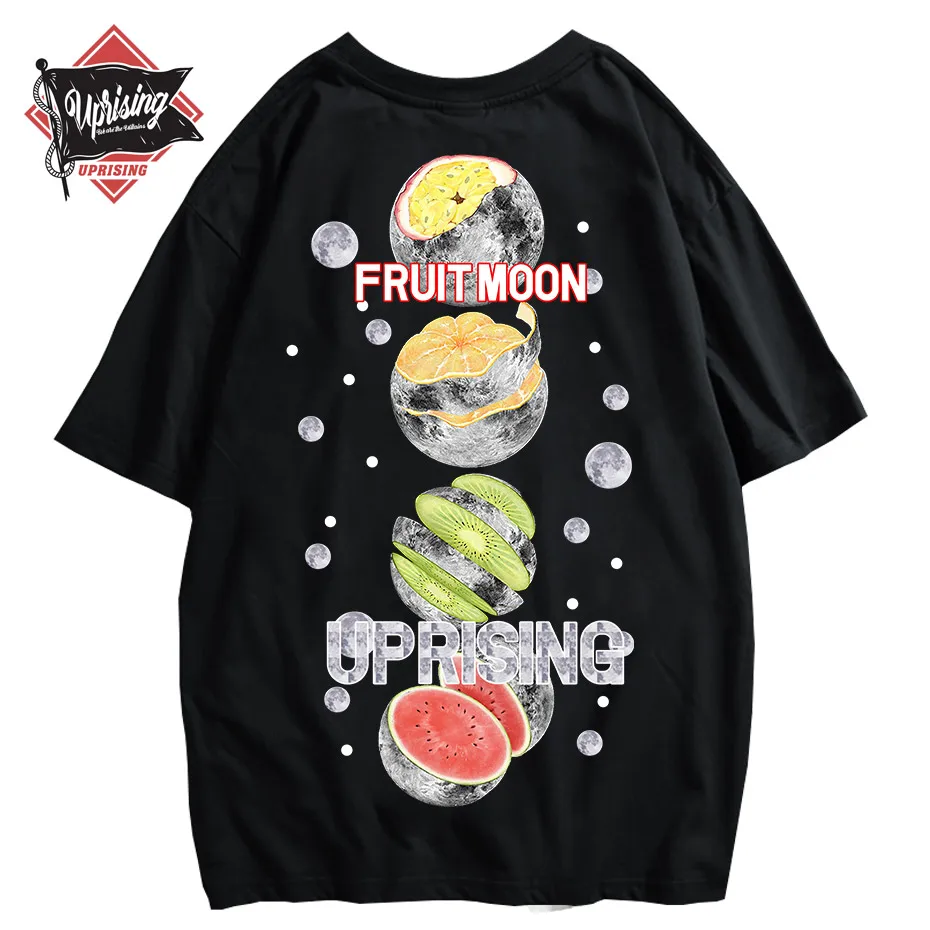 Необычная футболка с изображением фруктов Луны космоса звезд ботаника scifi surreal food