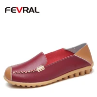 fevral 2022 cow muscle ballet summer comfortable women genuine leather shoes woman flat flexible nurse peas loafers flat shoes
