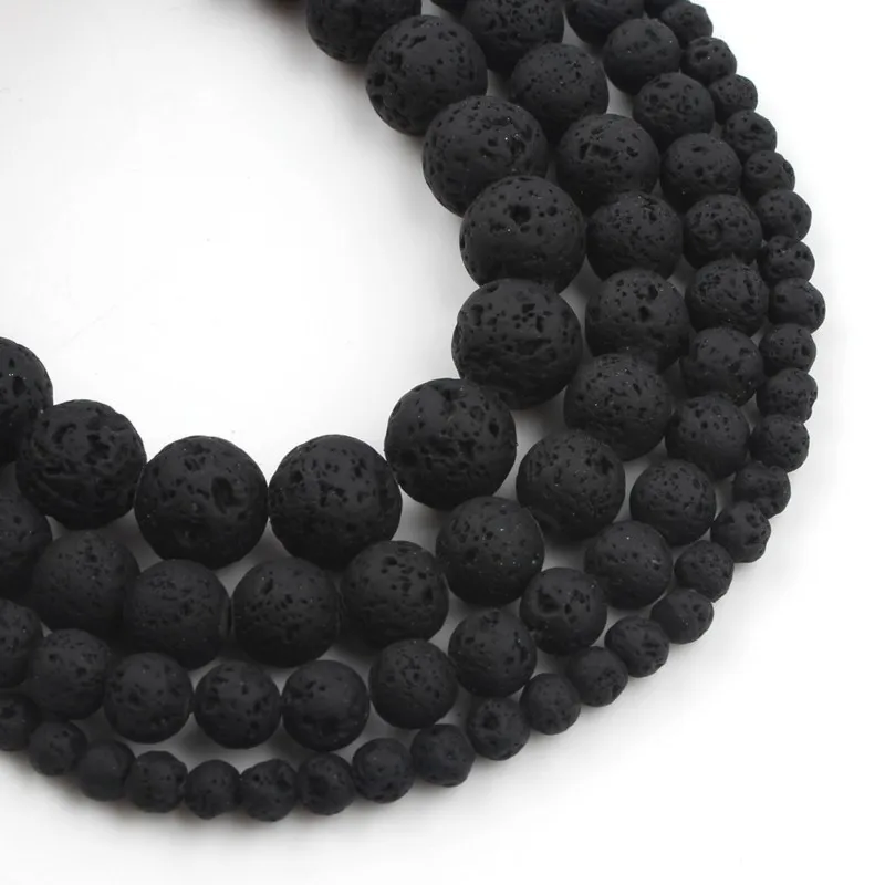 Бусины Из Гематита черной лавы круглые бусины разделители россыпью для