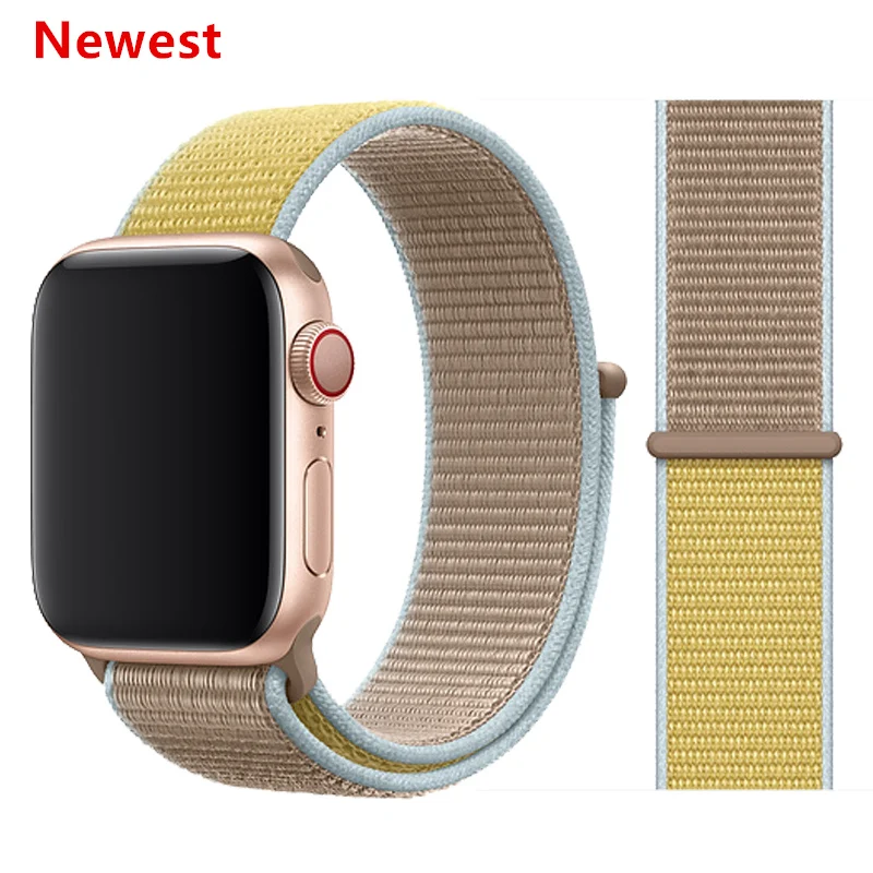 Нейлоновый ремешок для Apple watch 5 ремешок 44 мм 40 мм iWatch ремешок 42 мм 38 мм спортивный ремешок для часов Браслет Apple watch 4 3 2 1 38 40 44 мм - Цвет ремешка: Camel