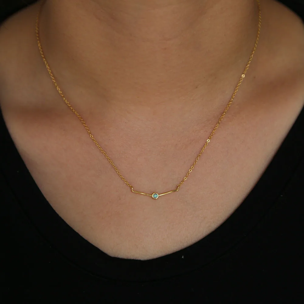 Цепочка с кулоном в виде полудрагоценного камня 1 шт.|Цепочки| |