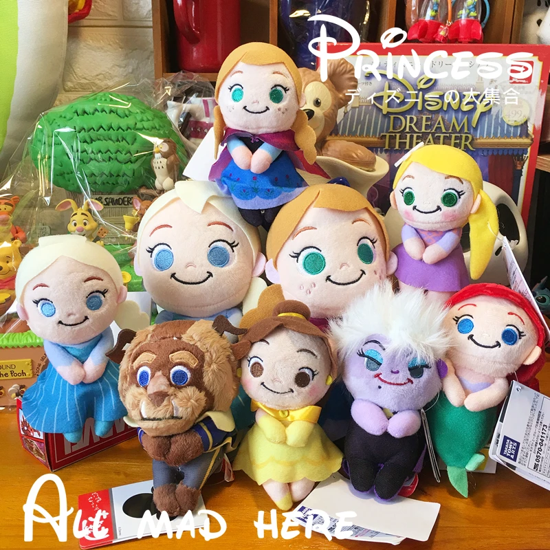 Disney Movie The Little Mermaid Cartoon Characters Rapunzel Princess Ariel Ursula Plush Toy Dolls 10cm Kids Gift