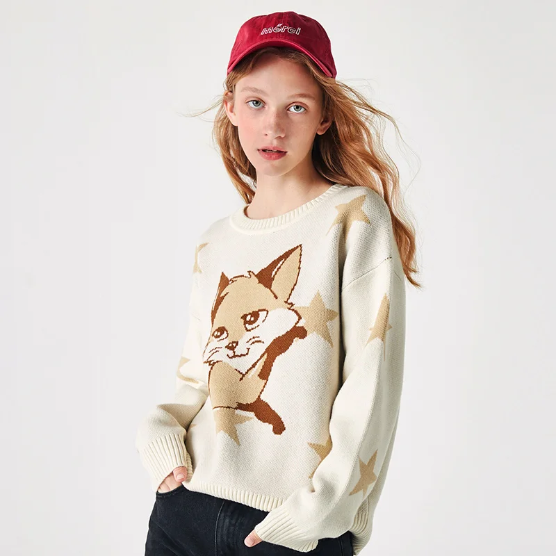 

Semir Sweater Women Winter Clothes New O Neck Loose Sweater Cute All-Match Outer Long Sleeve Bottoming Sweater