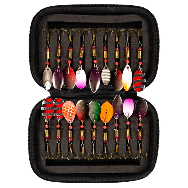 

Fishing Lure Spinnerbait Fishing Lures Kit Spoon Set with Tackle Boxs for Trout Bass Salmon Pike Fishing Accessories